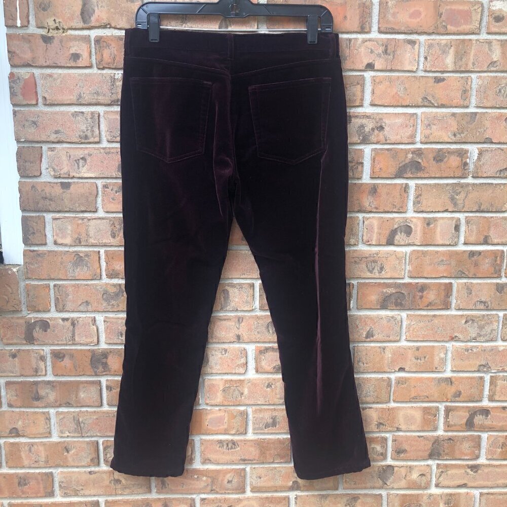 Vtg Ralph Lauren Maroon Velvet Straight Leg Pants Jeans Size 4 - Picture 5 of 10